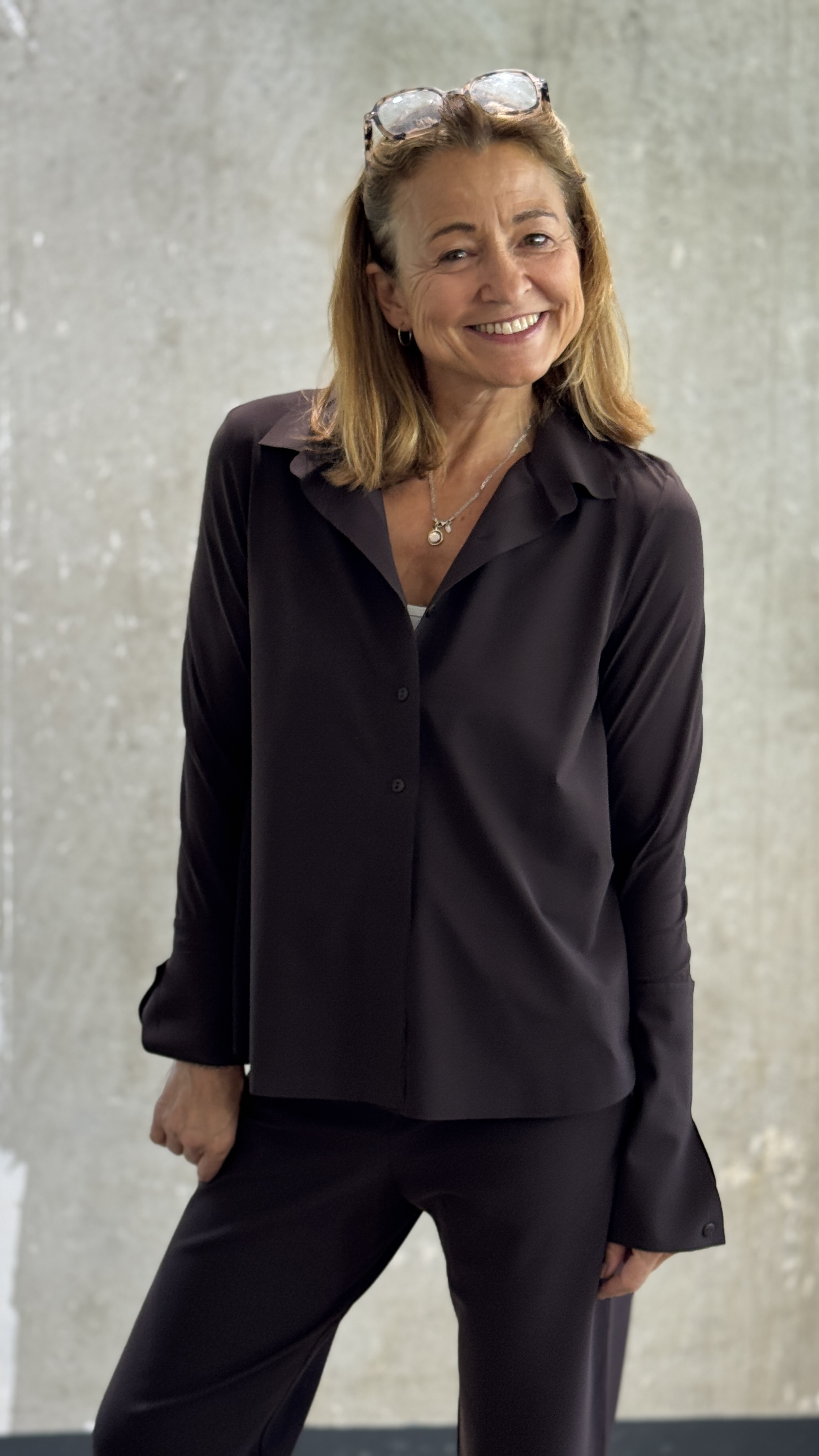 SASSENBACH_STYLE Bluse NIKA schwarz & schoko