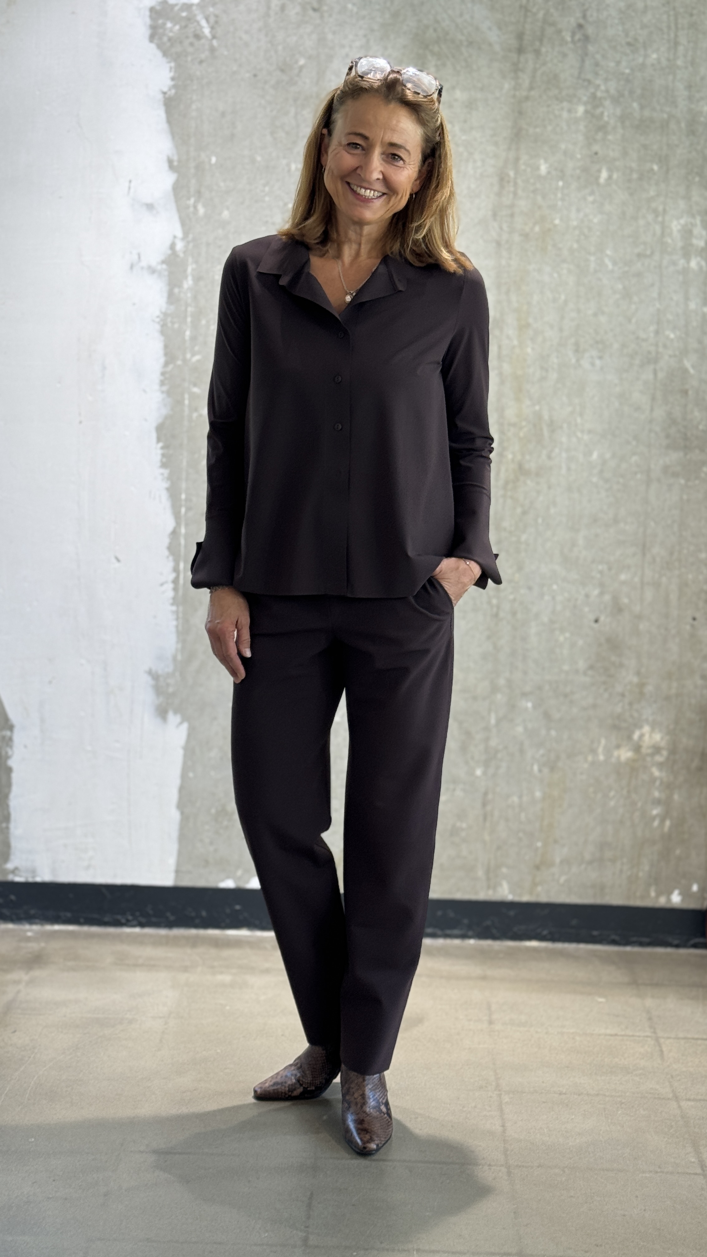 SASSENBACH_STYLE Bluse NIKA schwarz & schoko