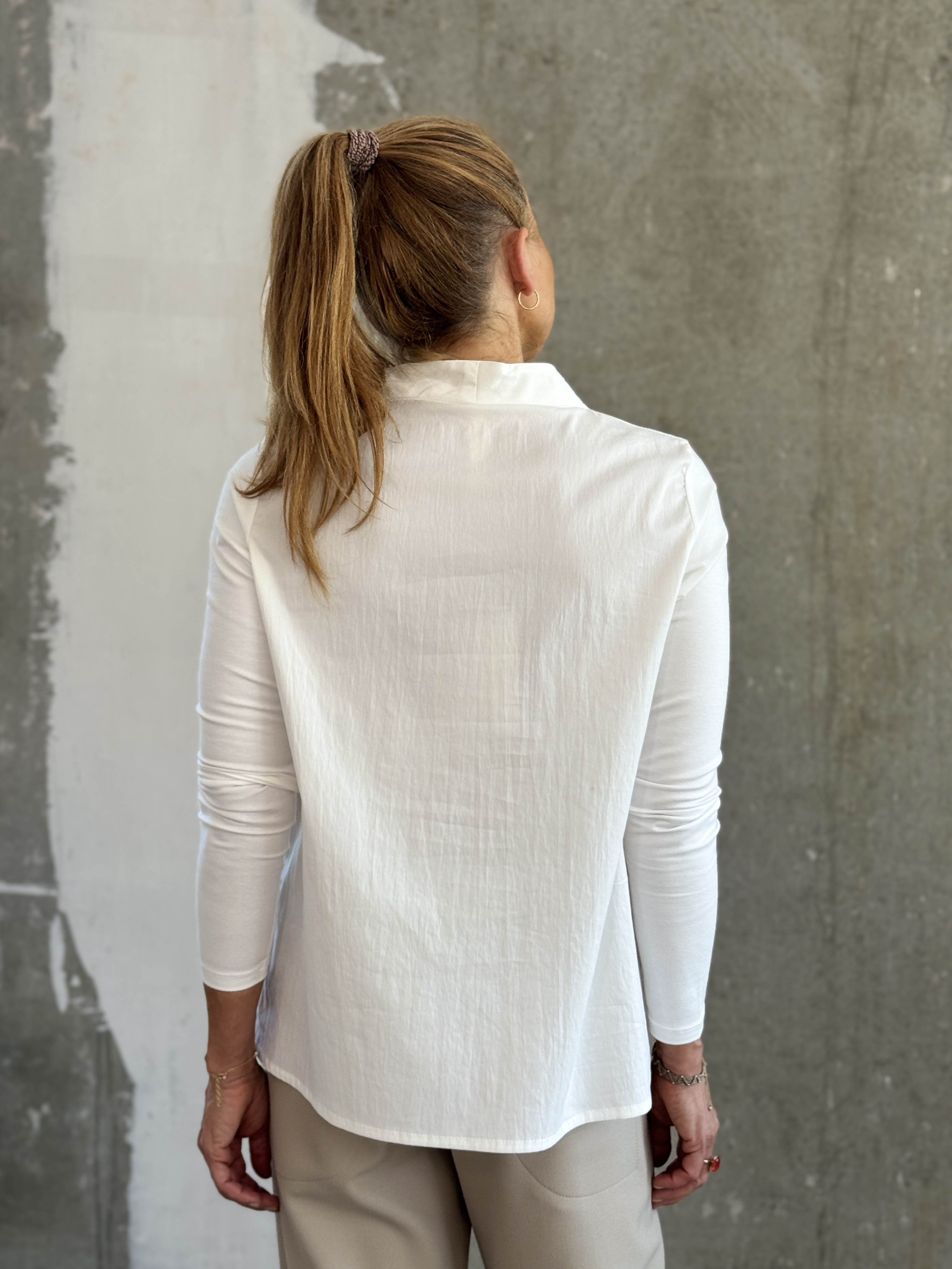 ANIA SCHIERHOLT Bluse 3337/42 white & muschel 