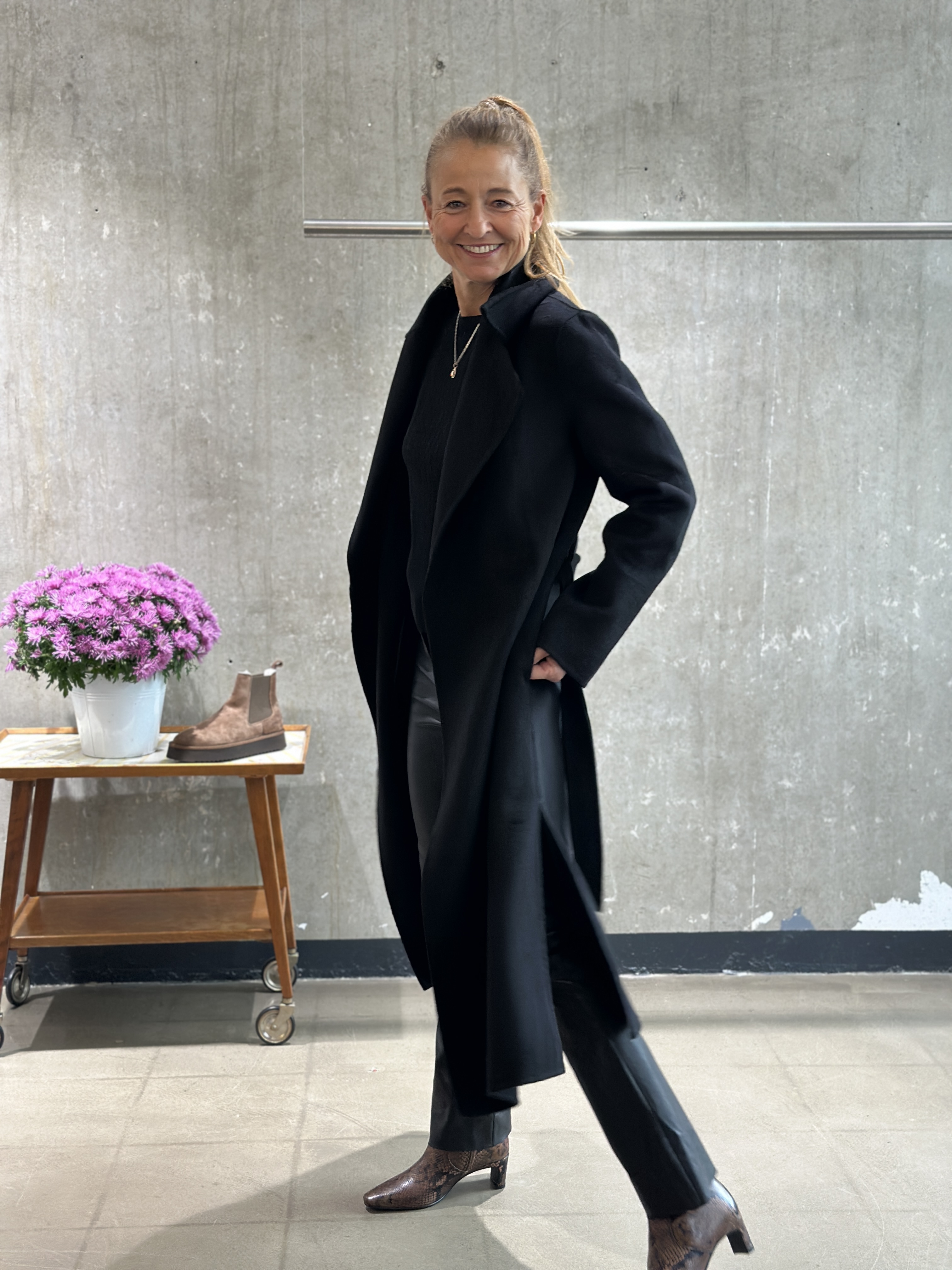 BOMBOOGIE Wollmantel schwarz