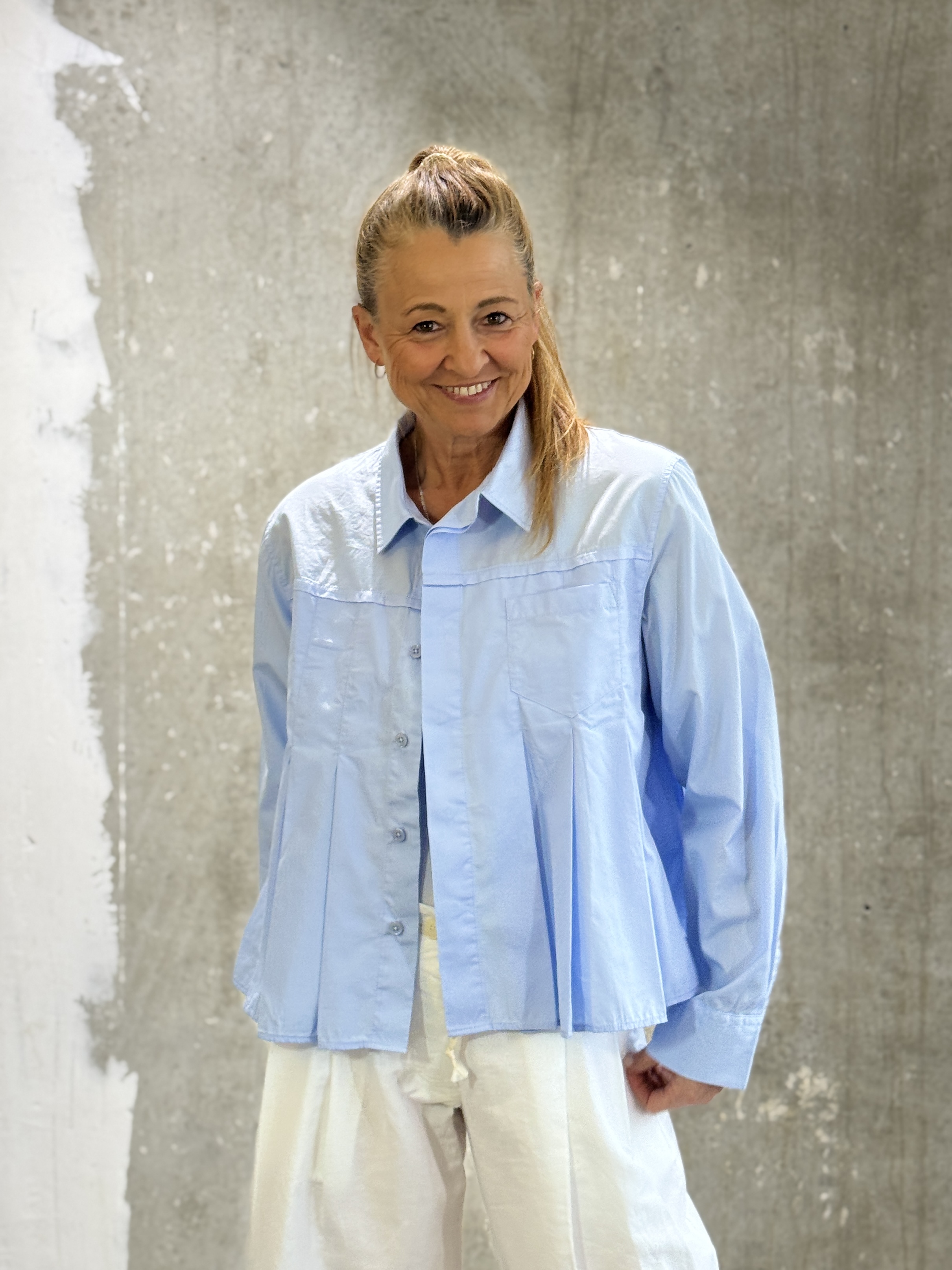 NARLI  Plisee-Bluse in 3 Farben