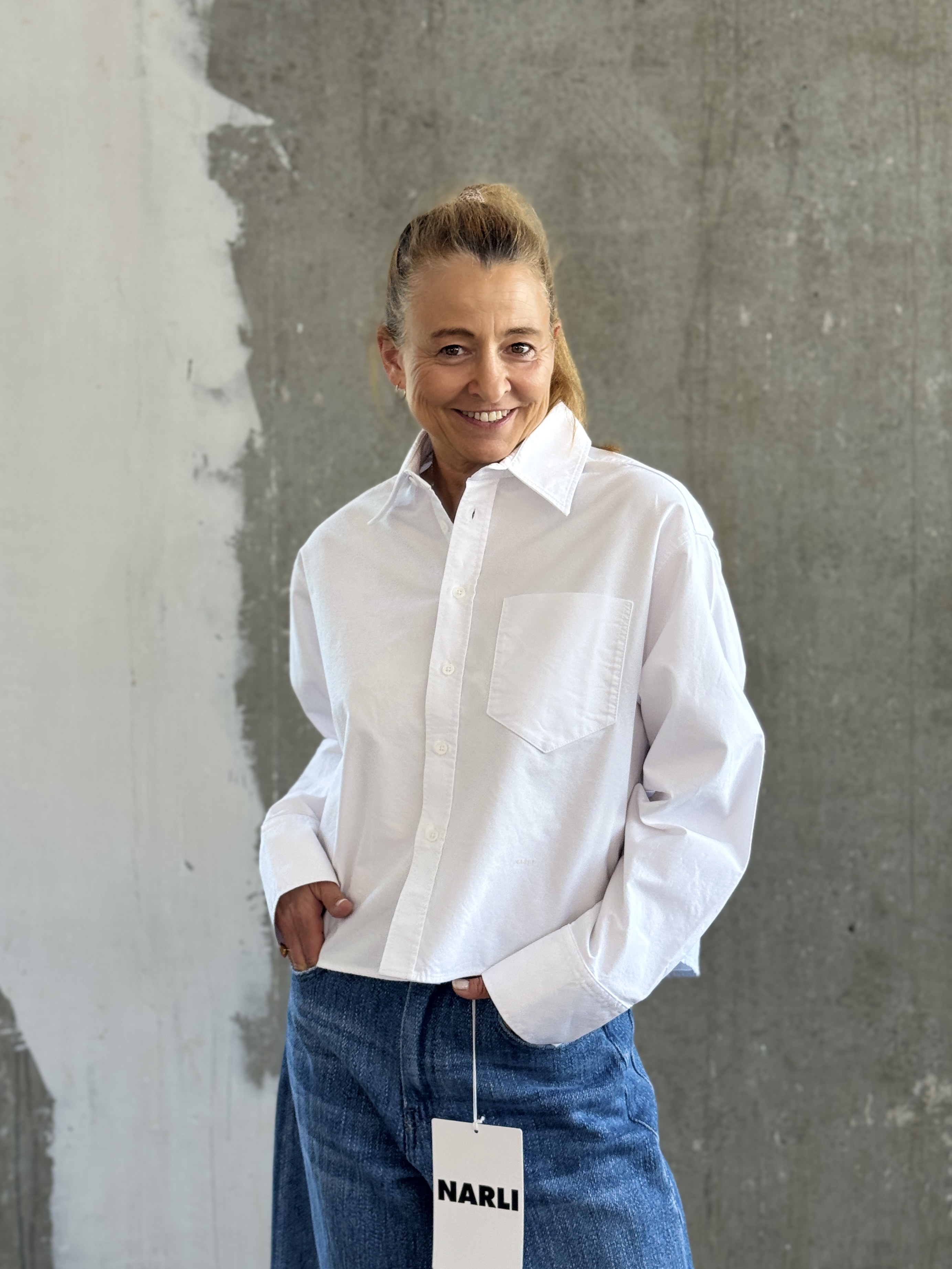 NARLI Baumwoll-Bluse weiss