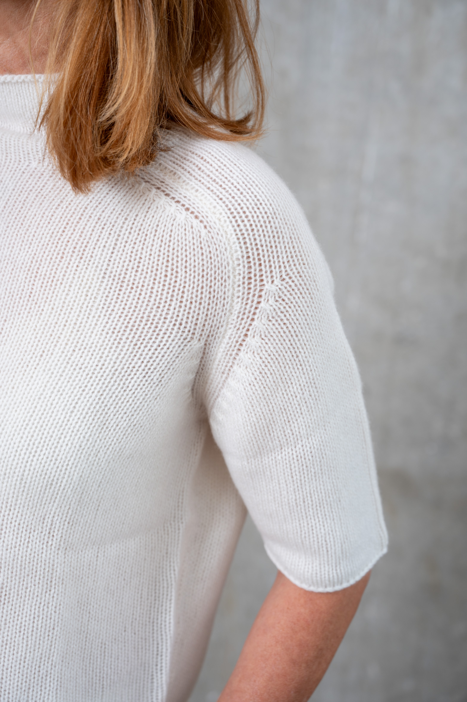HANDMADE Kurzarm Pullover in 4 Farben