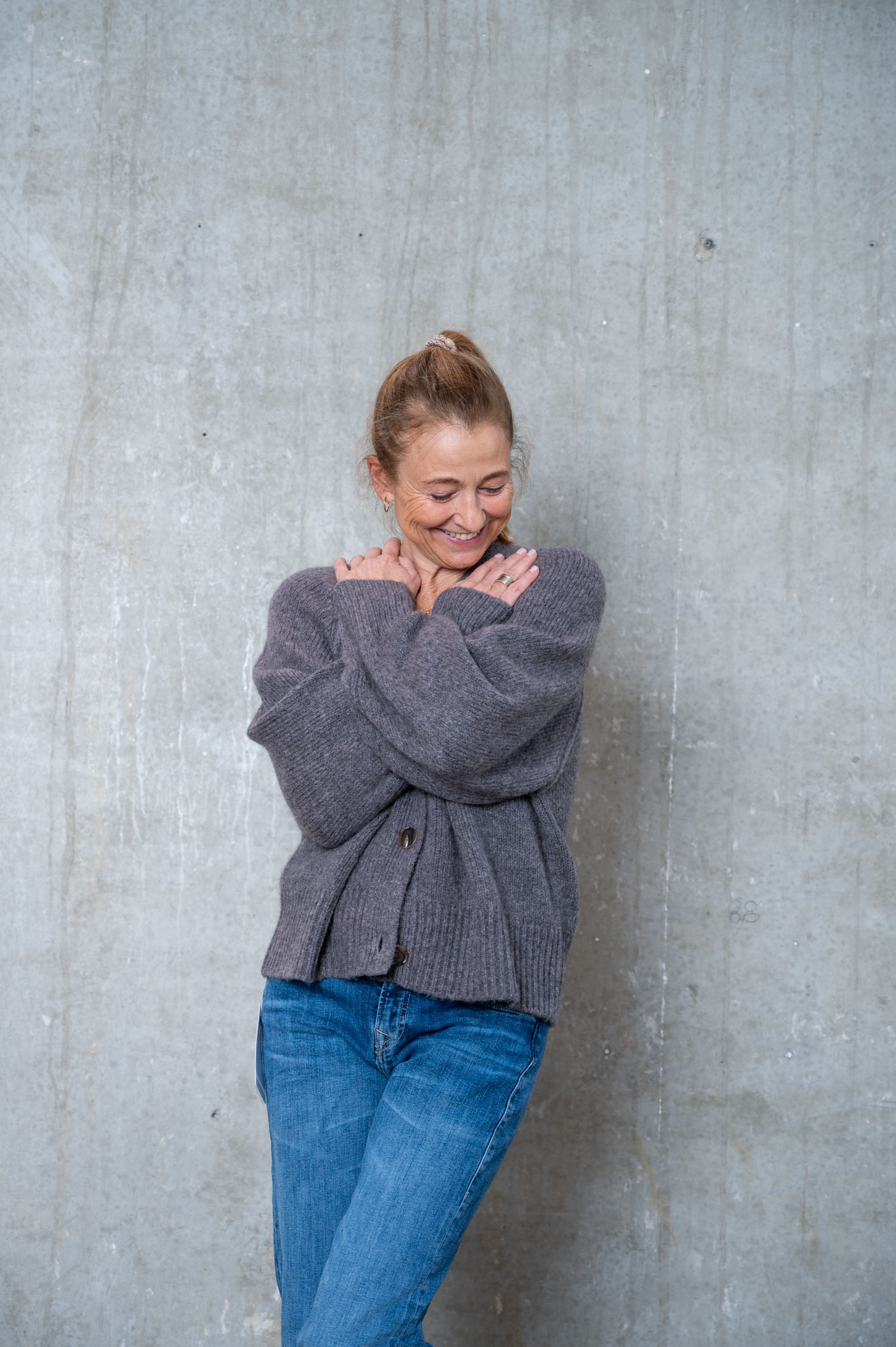 HANDMADE Cardigan taupe
