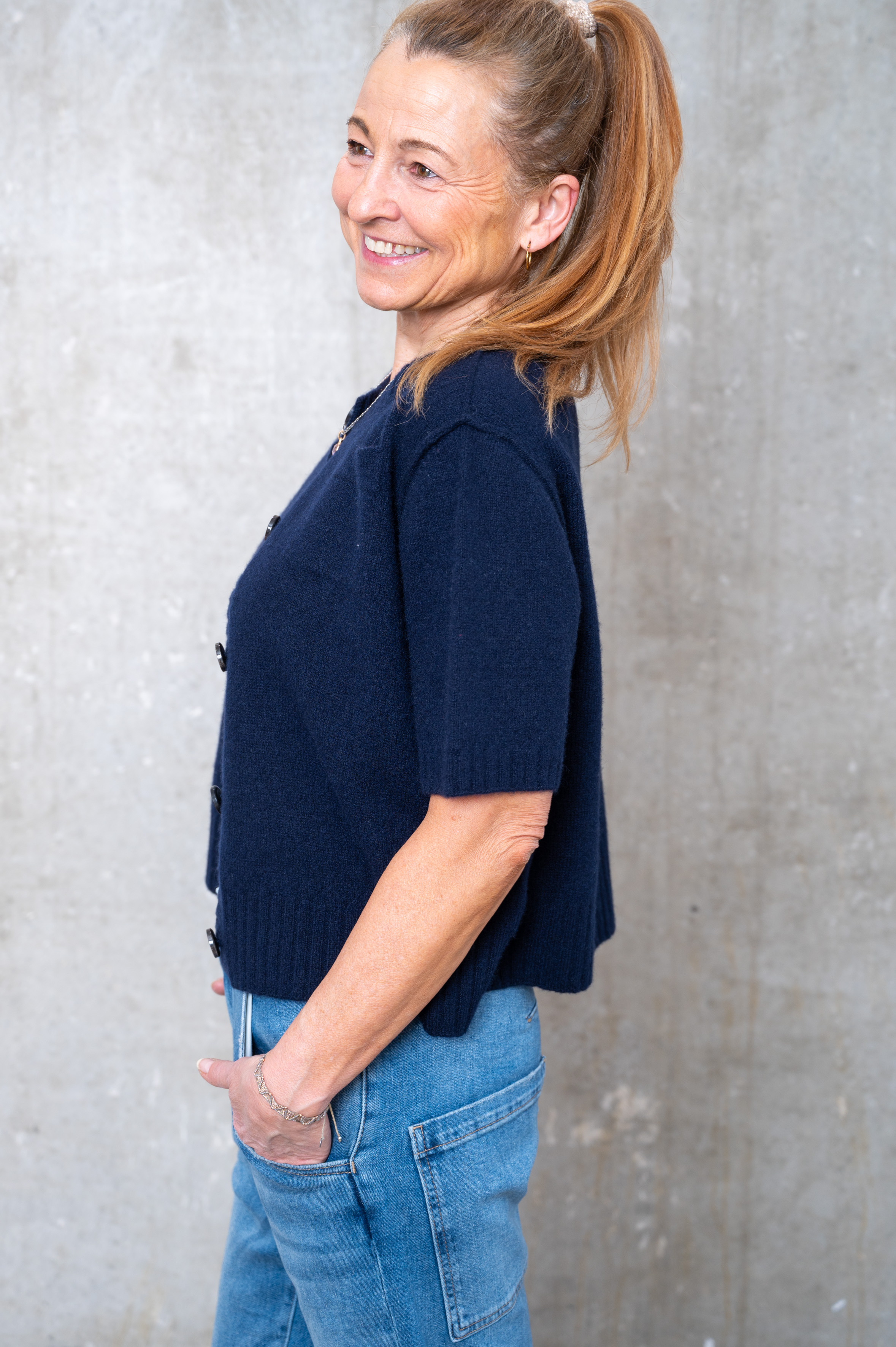 NARLI Kurzarm-Cardigan night