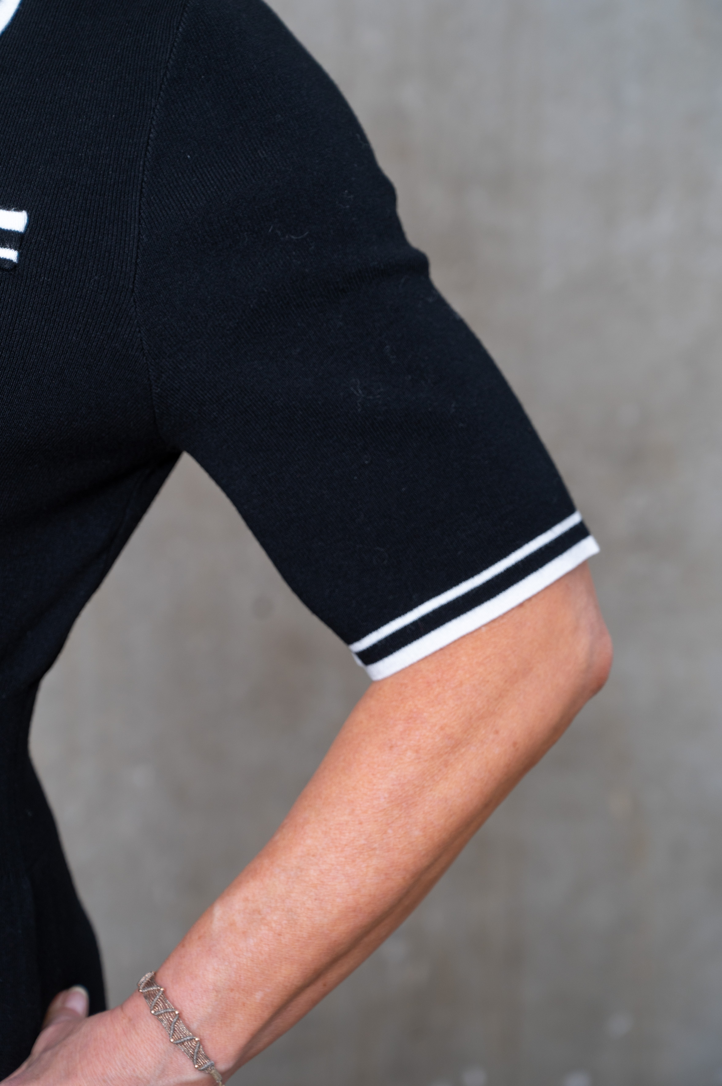 BLOOM Polo-Kleid schwarz/weiss