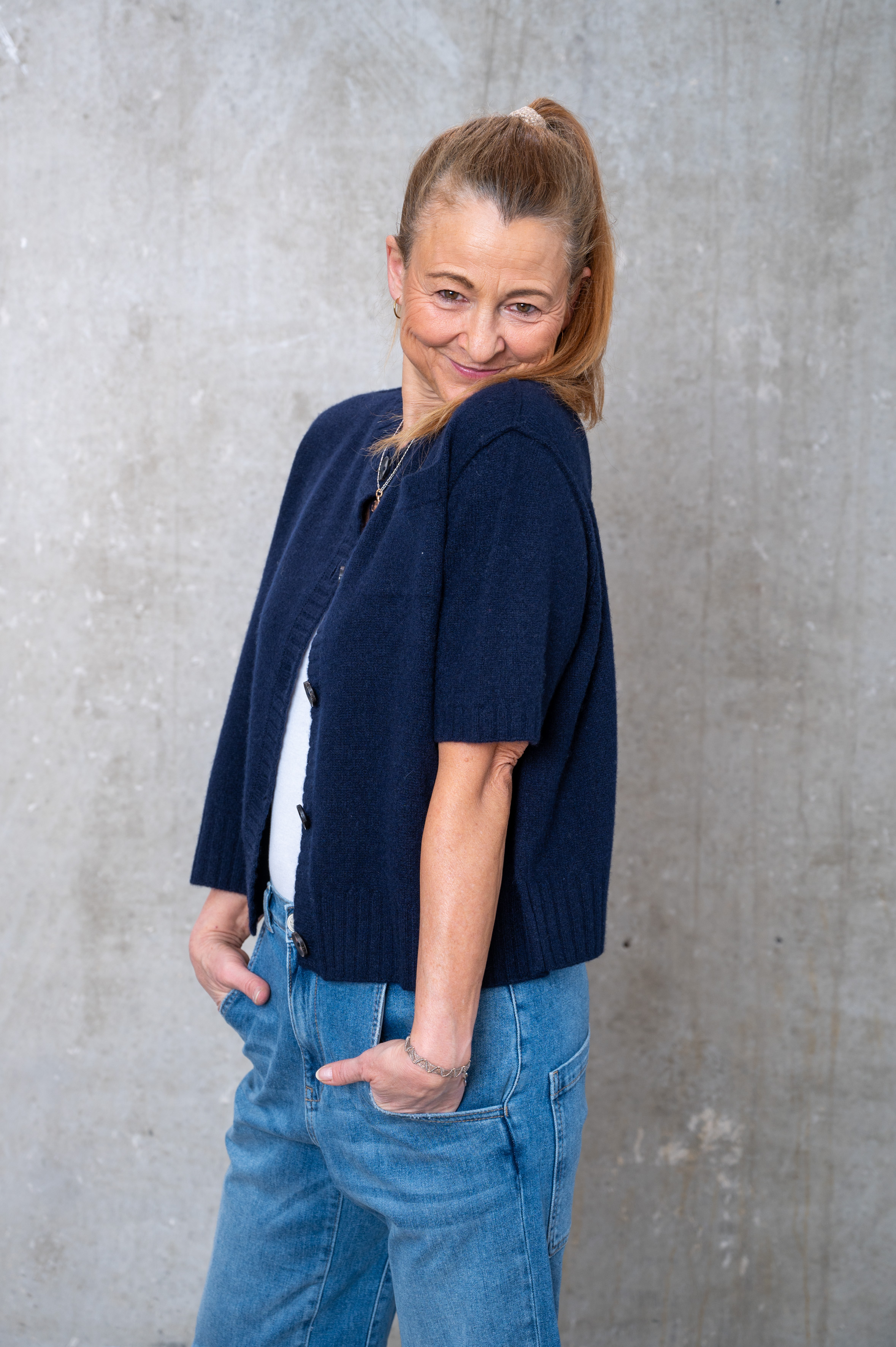 NARLI Kurzarm-Cardigan night