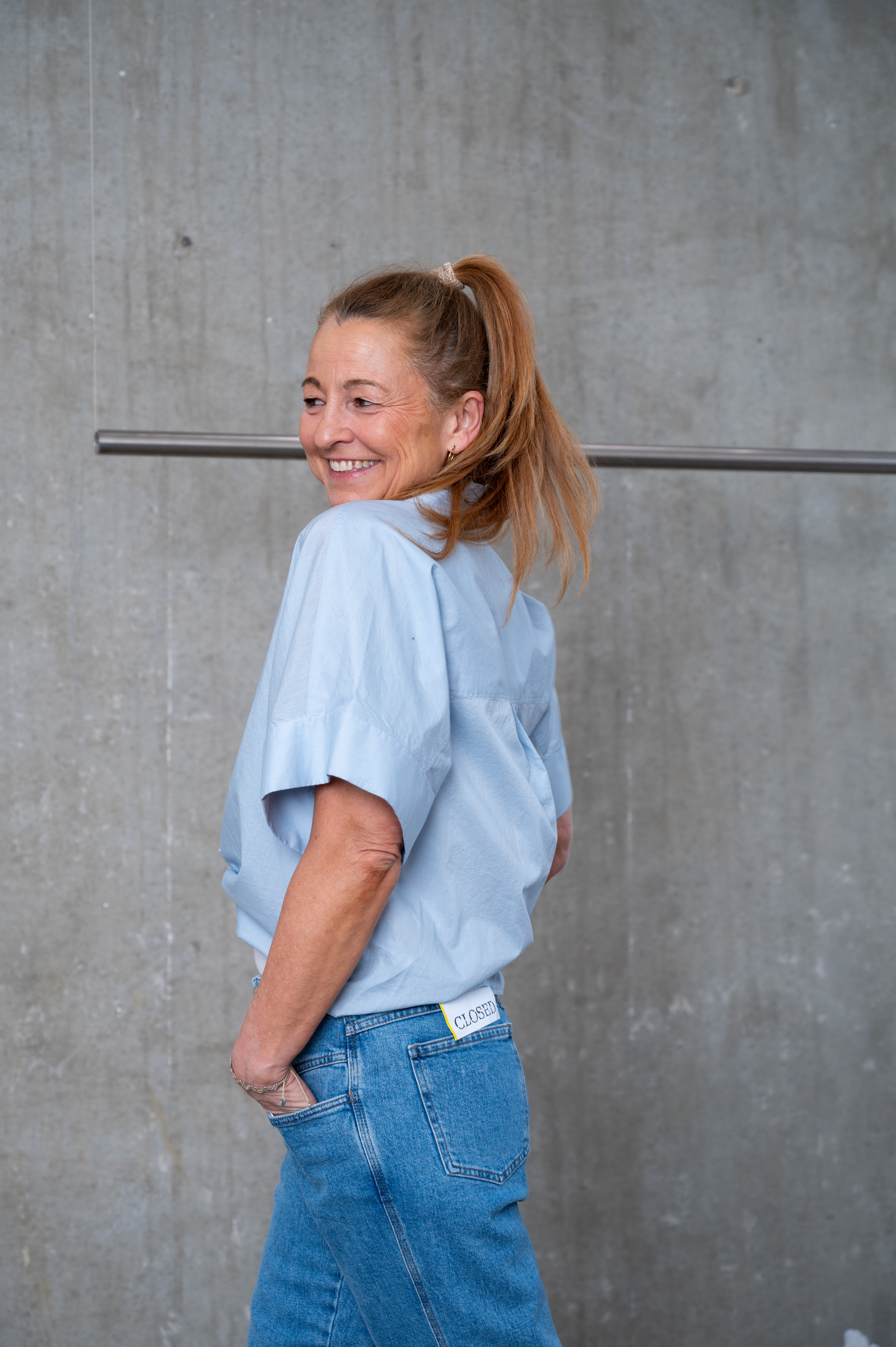 CLOSED TURN-UP-SHIRT dove-blue