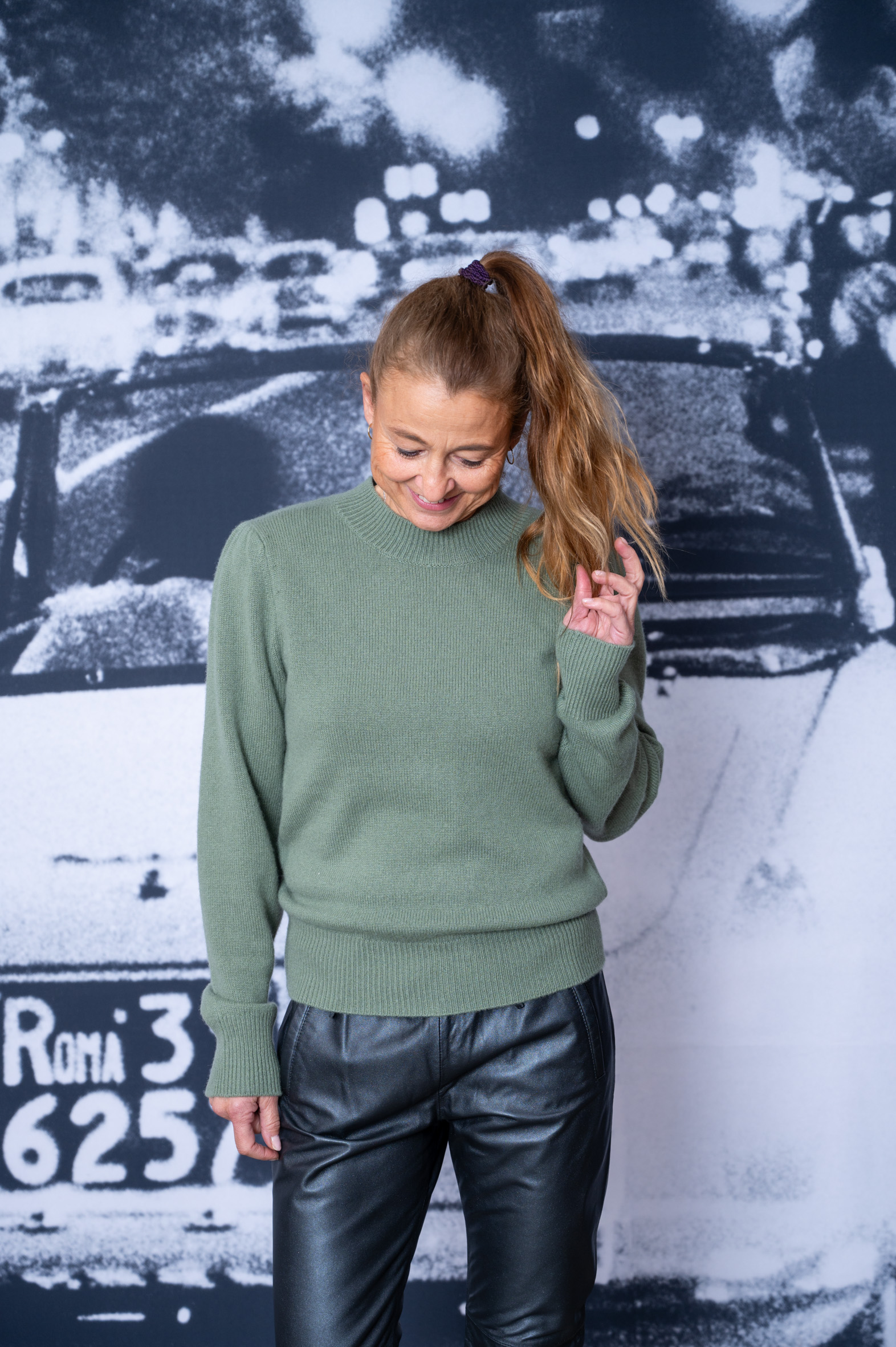 WANDE VOS Pullover HELENA artichoke green