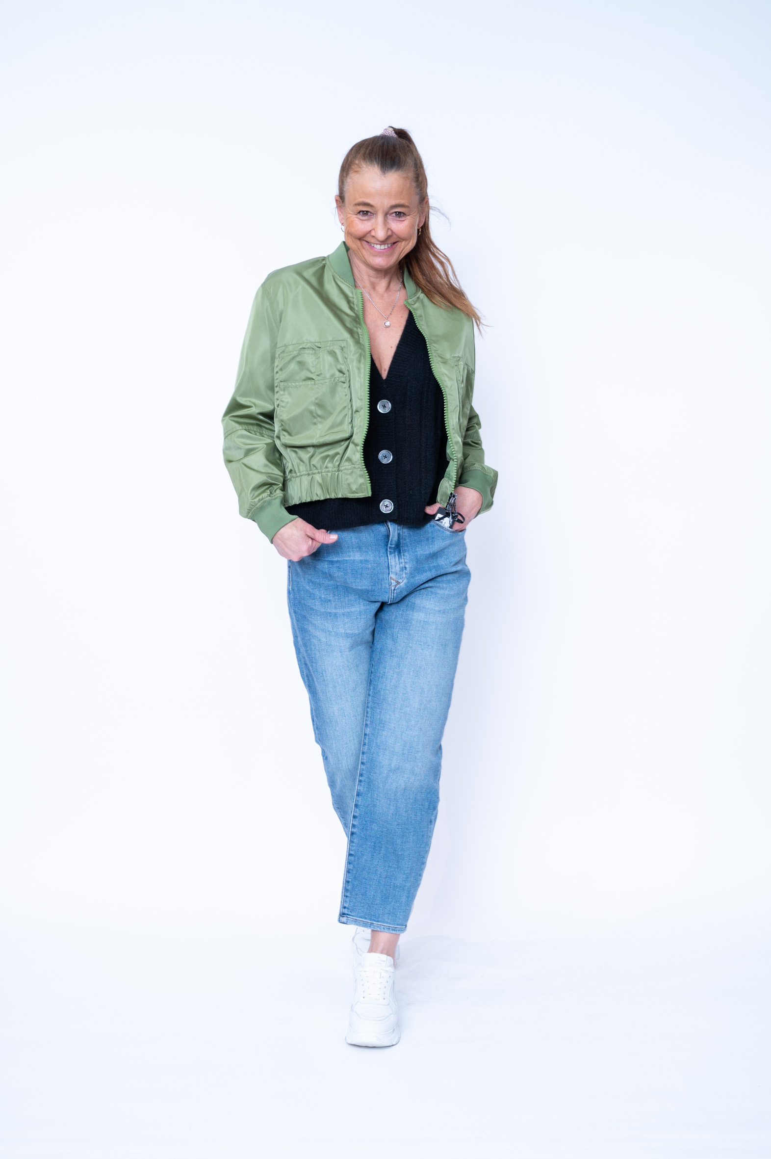 LUISA CERANO TAFT-Blouson smoky green