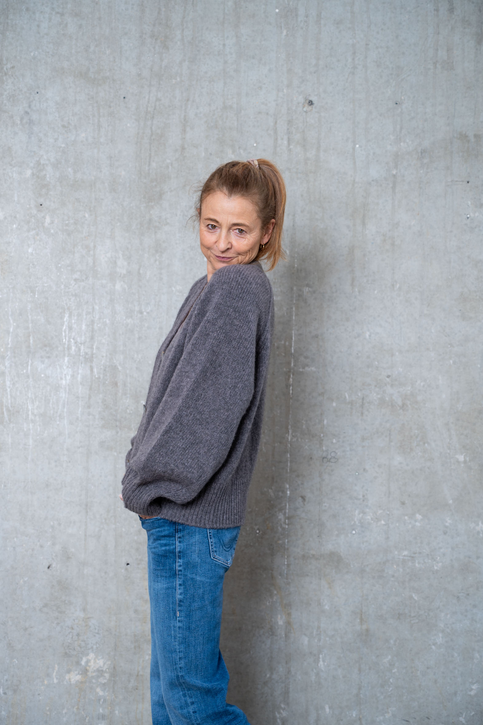 HANDMADE Cardigan taupe