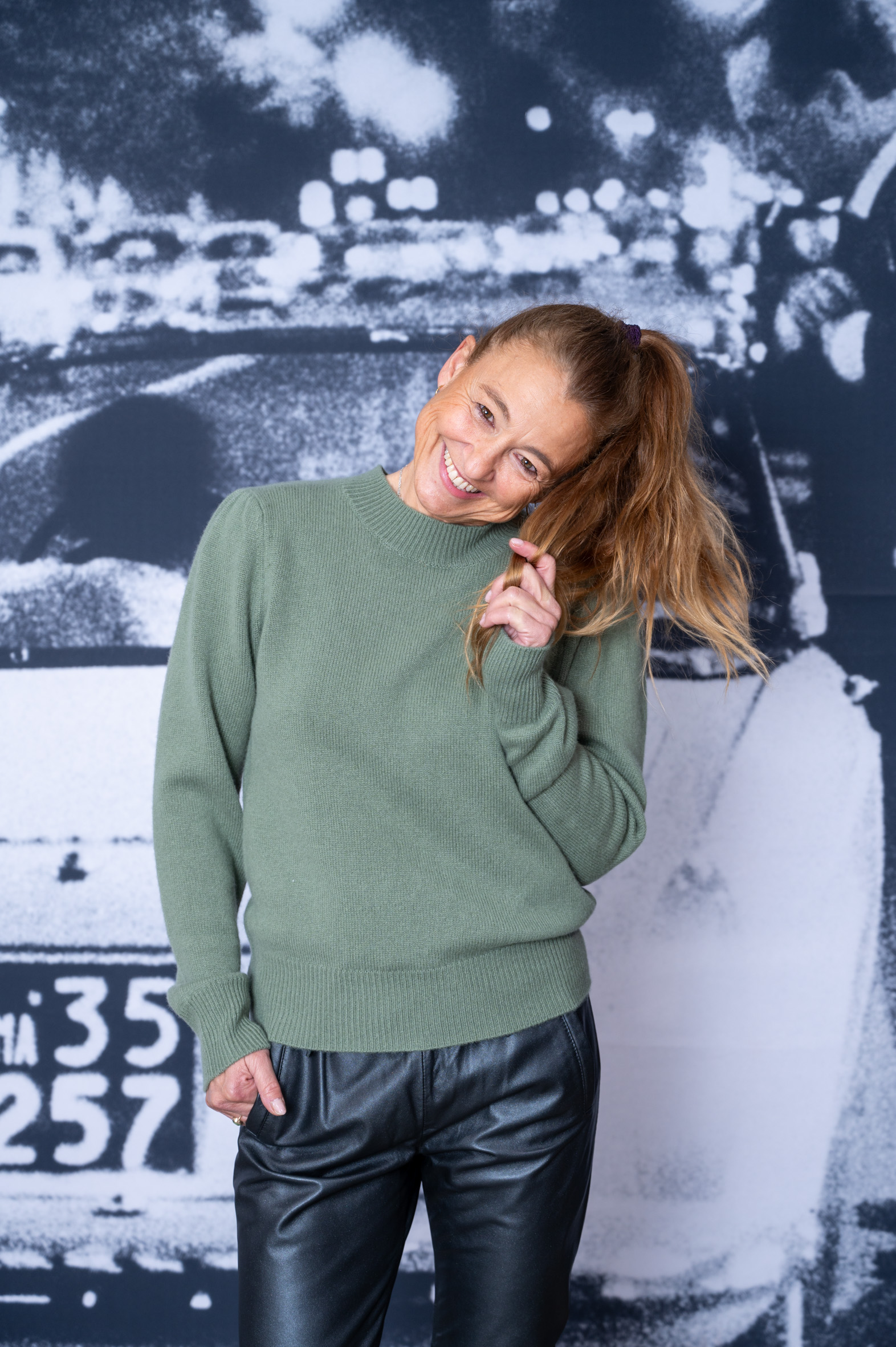 WANDE VOS Pullover HELENA artichoke green