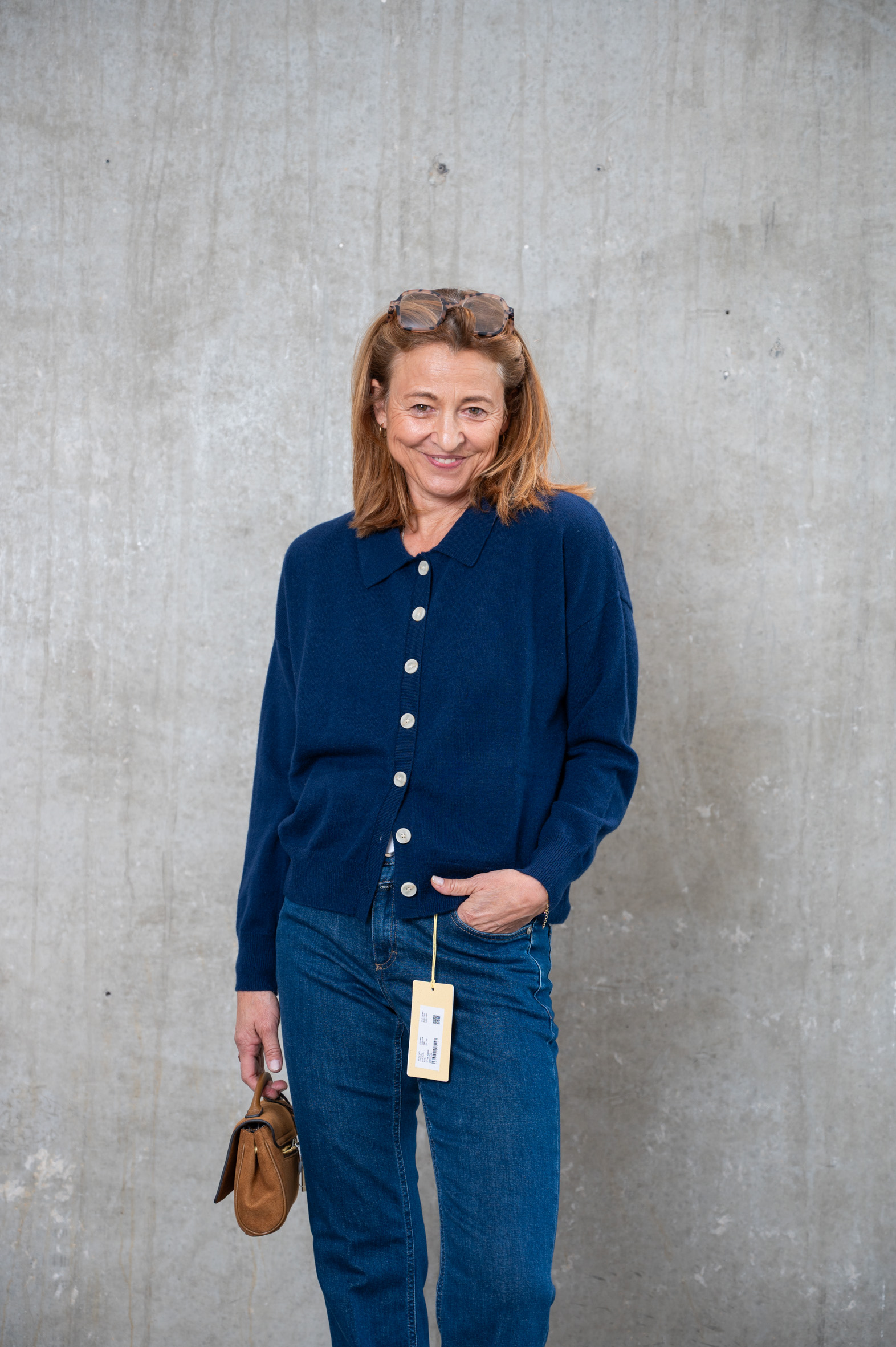 ABSOLUT CASHMERE CARDIGAN MAJURA navy&ivory