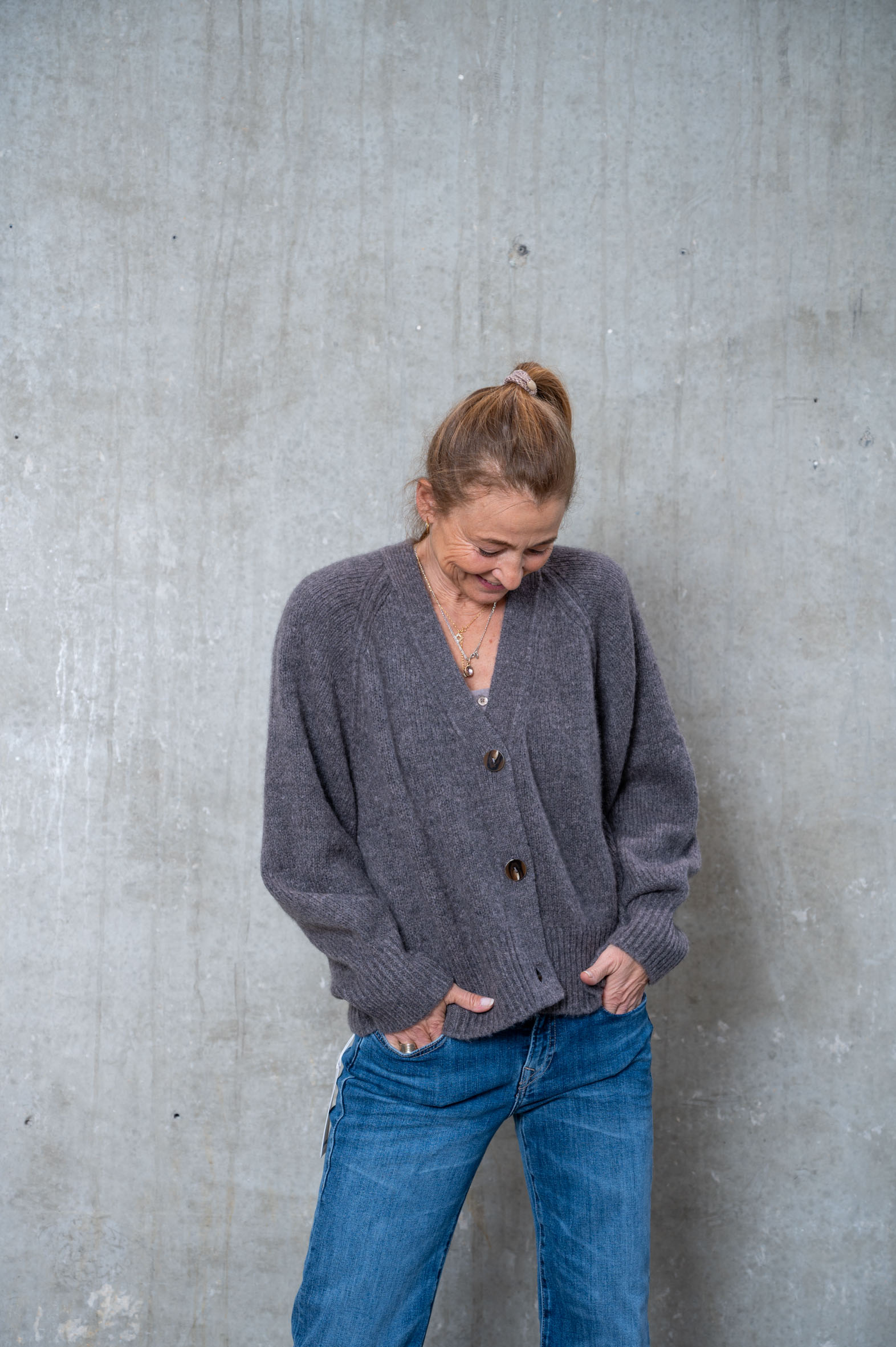 HANDMADE Cardigan taupe