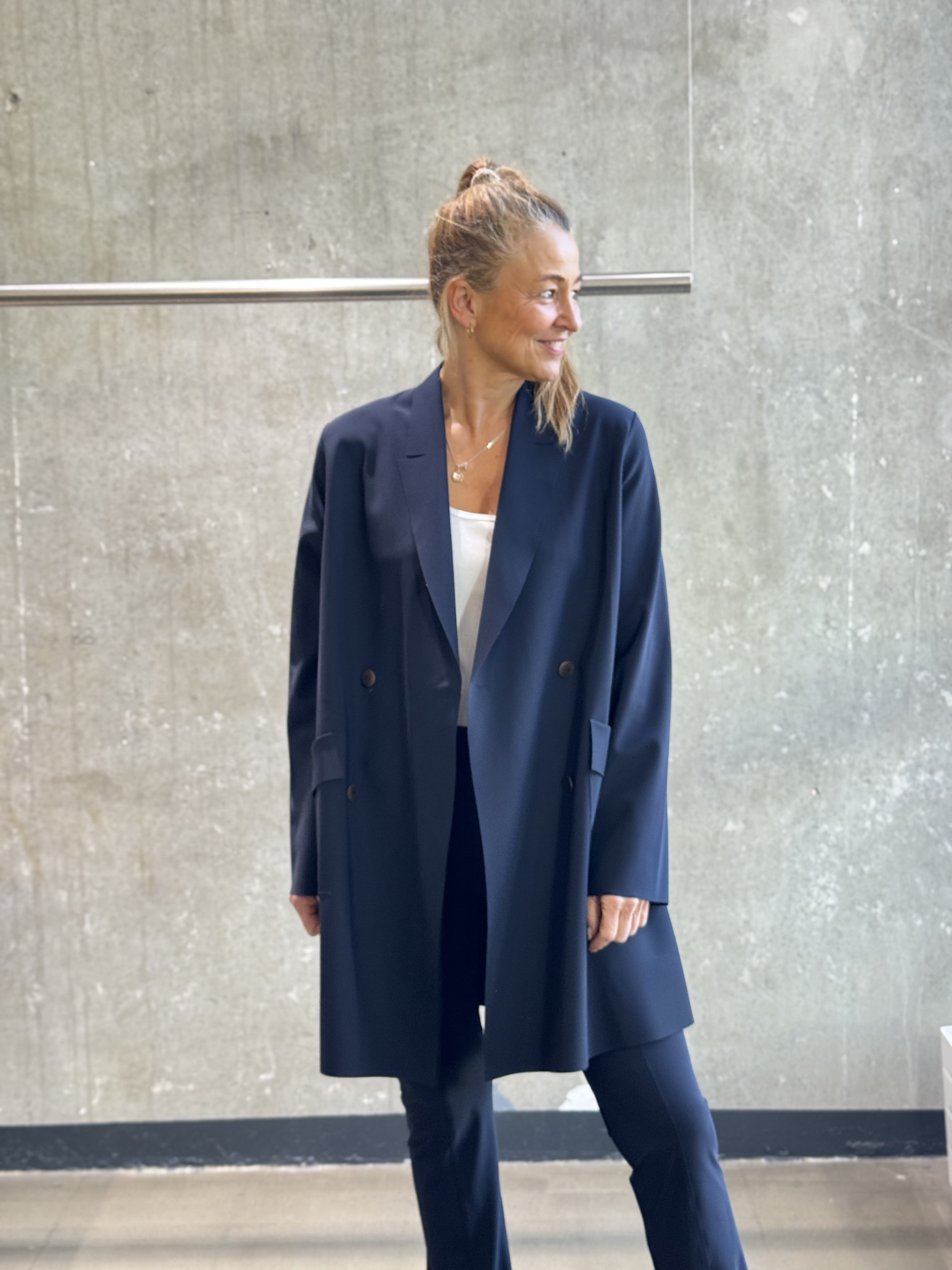 SASSENBACH_STYLE  Mantel MIA schoko & schwarz & blau 342