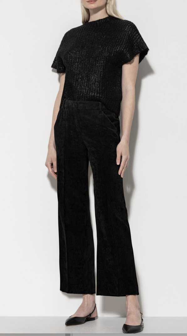 LUISA CERANO Cord-Wide-Leg-Pants schwarz