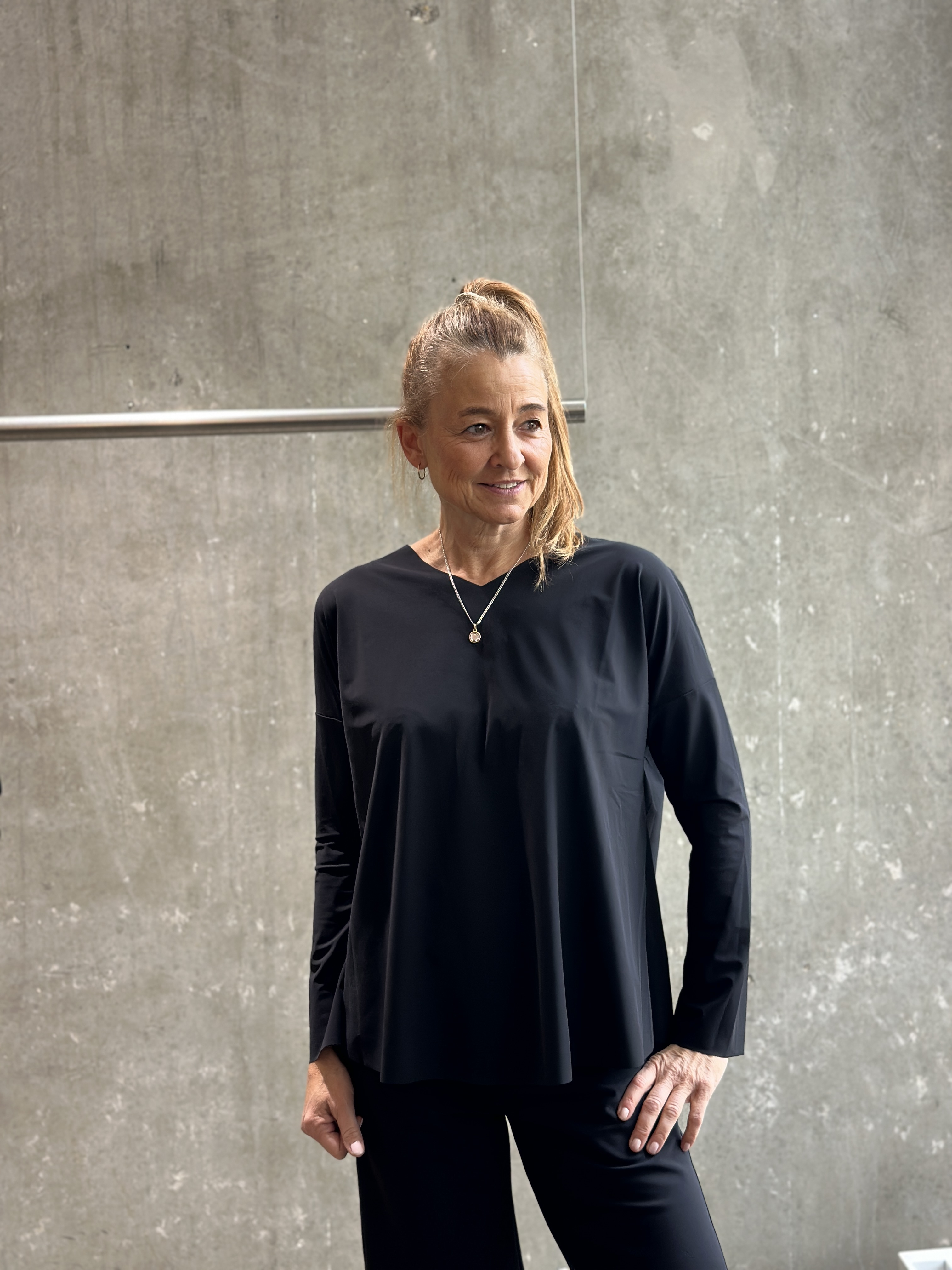 SASSENBACH Style Bluse  LUNATE schwarz & blau (342)