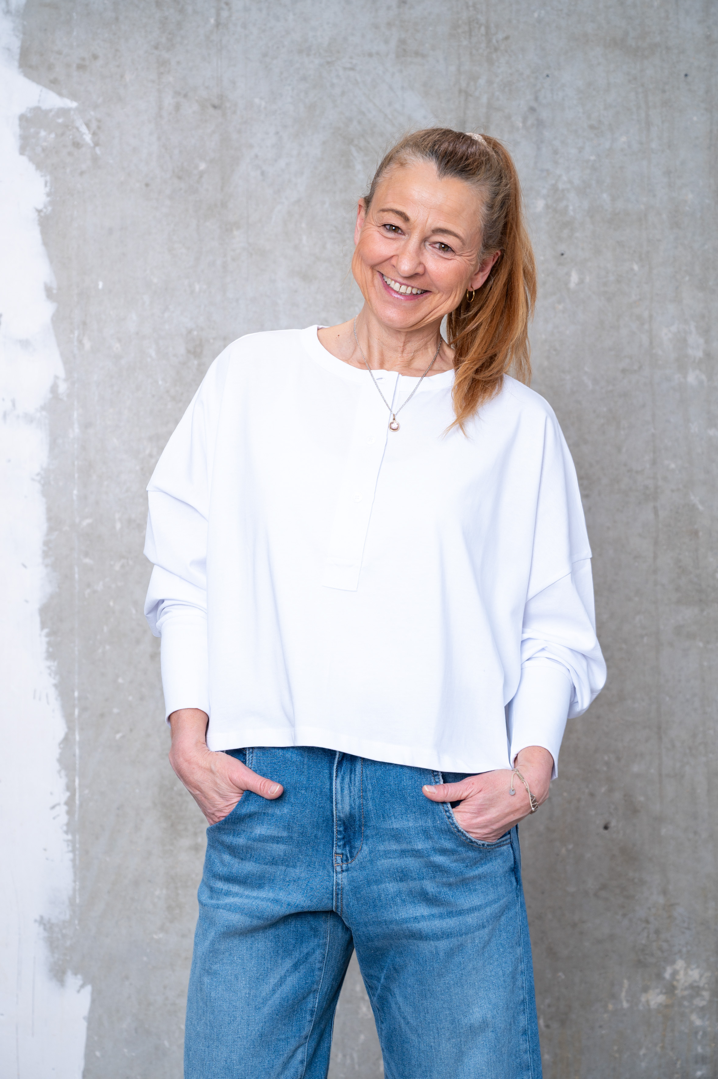NARLI Shirt Big white & navy | Weiß | XS | SW10701.1