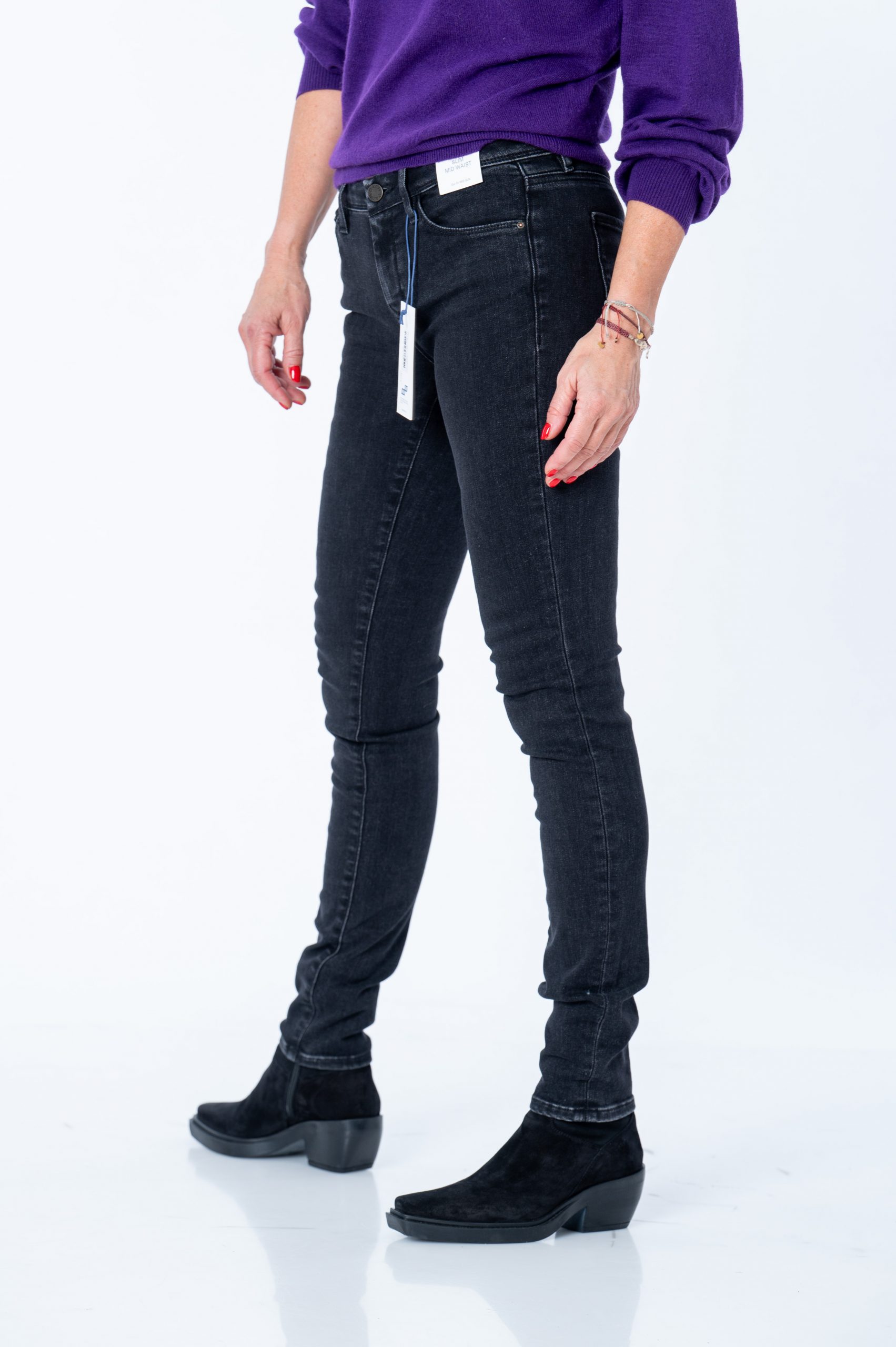 DAWN Jeans MID SUN Slim Comfortstretch – Basic black denim